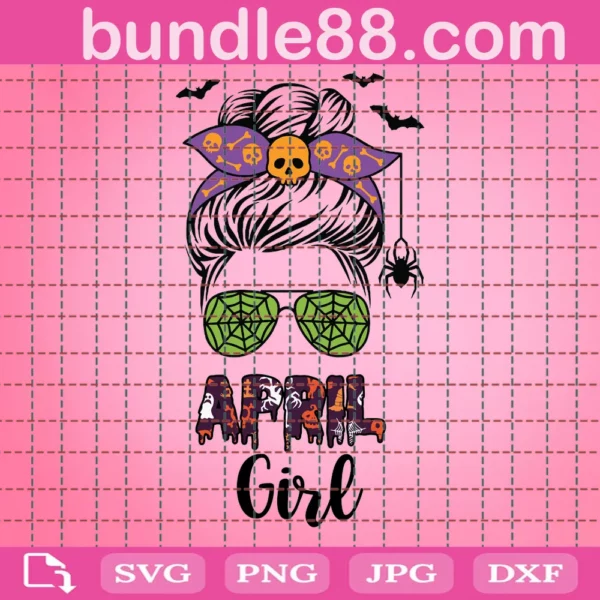 April Girl Svg, April Birthday Svg