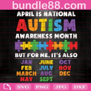 April Is National Autism Awareness Month Svg