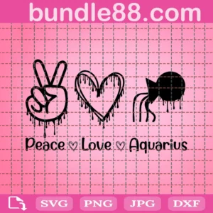 Aquarius Svg, Peace Love Aquarius Svg