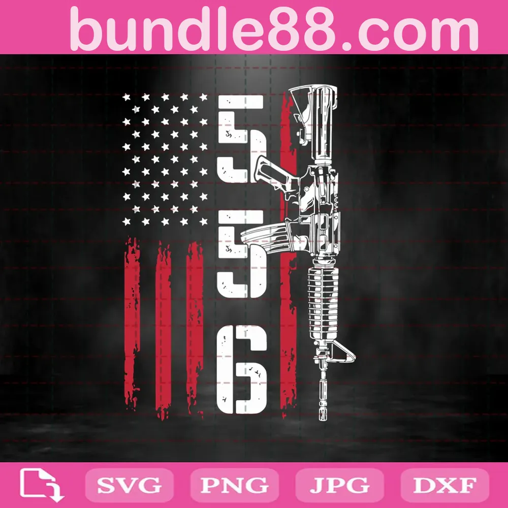 American Flag Gun Svg