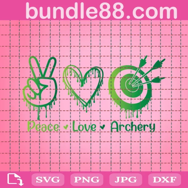 Archery Svg, Peace Love Archery Svg