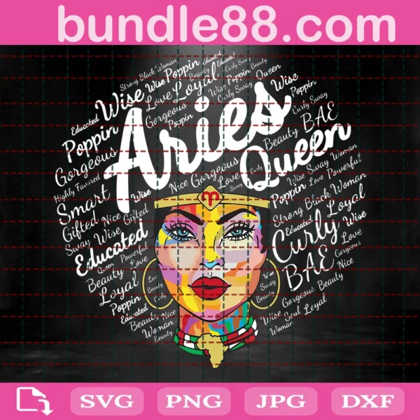 Aries Queen Curly Bae Svg