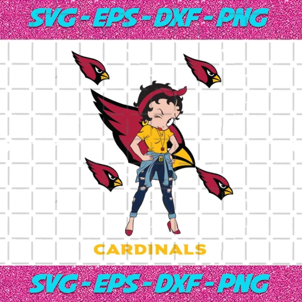 Arizona Cardinals Betty Boop Svg