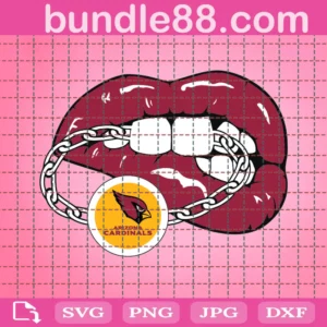 Arizona Cardinals Sexy Lips Mouth Bite Chain Svg