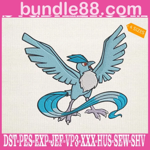 Articuno Pokemon Embroidery Design