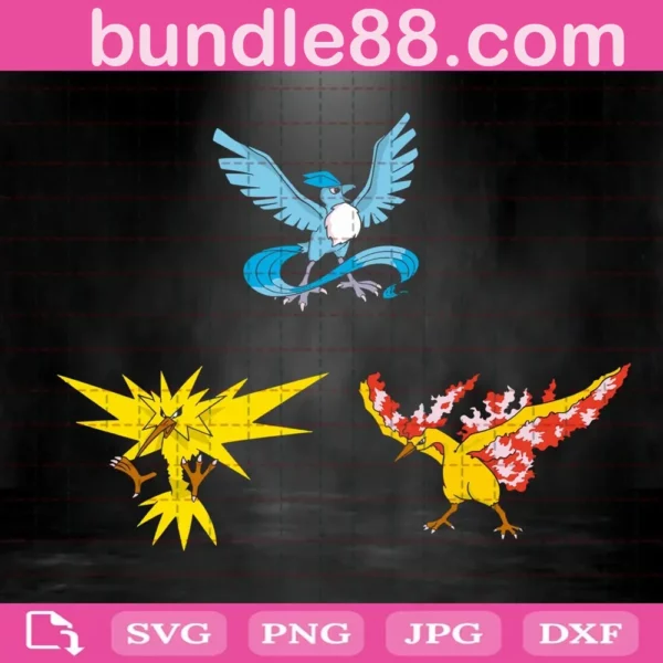 Articuno Zapdos And Moltres Svg