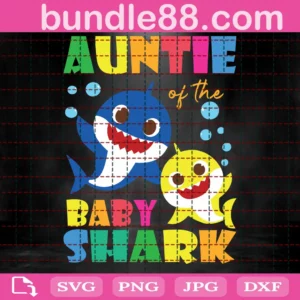 Auntie Of The Baby Shark Svg