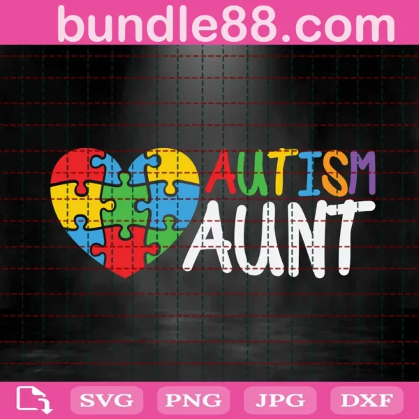 Autism Aunt Svg, Autism Svg