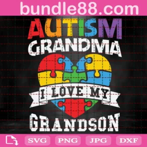 Autism Grandma I Love My Grandson Svg