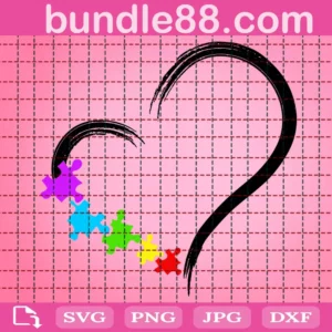 Autism Heart Puzzle Svg