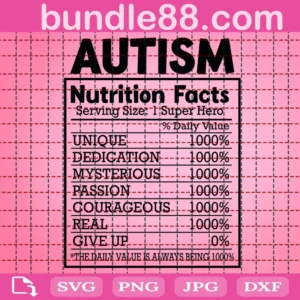 Autism Nutrition Facts Svg