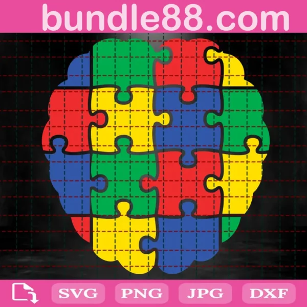 Autism Puzzle Color Svg