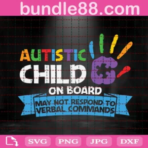 Autistic Chils On Board Svg