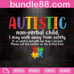 Autistic Non-Verbal Child Svg