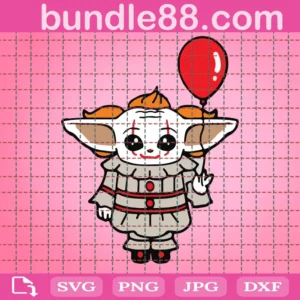 Baby Yoda Cosplay Pennywise Svg