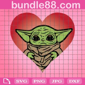 Baby Yoda Heart Svg