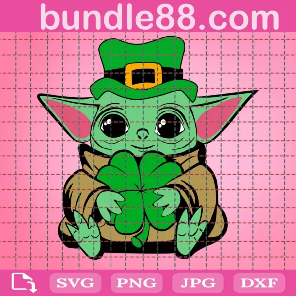 Baby Yoda Svg, Baby Yoda Patrick’S Day Svg