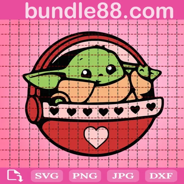 Baby Yoda Valentines Svg