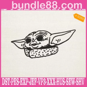 Baby Yoda’s Head Embroidery Files