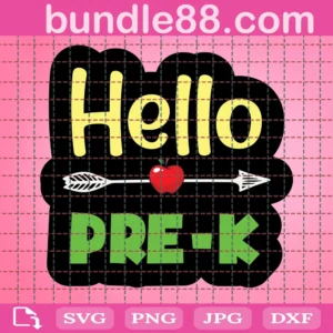 Back To School Hello Pre K Kids Svg