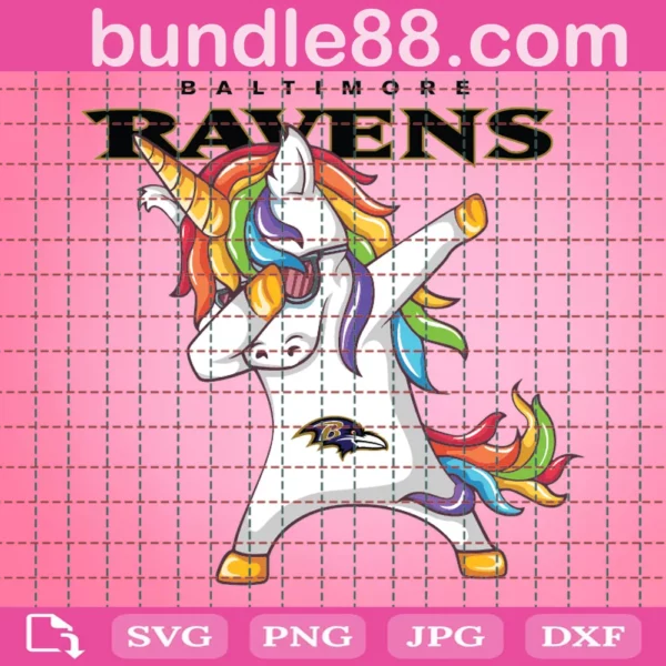 Baltimore Ravens Football Unicorn Face Cut File