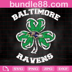 Baltimore Ravens Lucky Clover Svg