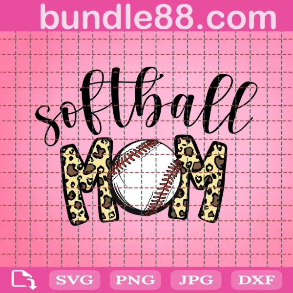 Leopard Baseball Mom Svg