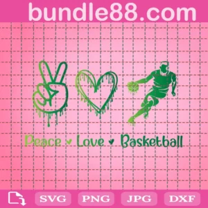 Basketball Svg, Peace Love Basketball Svg