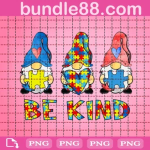 Be Kind Autism Awareness Gnomes Png
