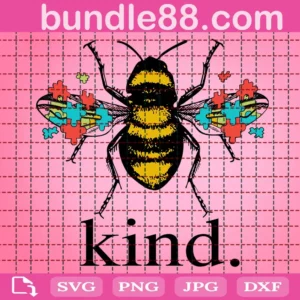 Bee Kind Autism Puzzle Svg