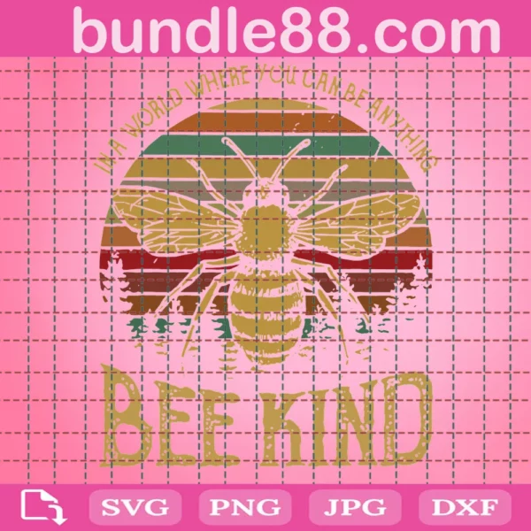 Bee Kind Tshirt Decal Design Cut Out Files Svg Png For Cricuit