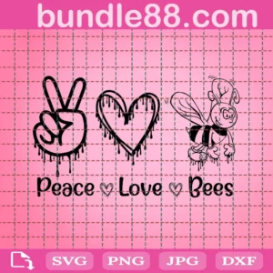 Bee Svg, Peace Love Bee Svg
