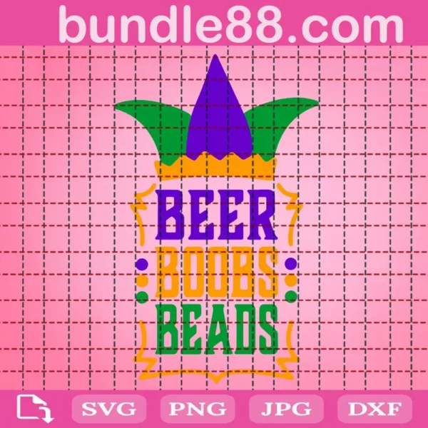 Beer Boobs Beads Mardi Gras Svg