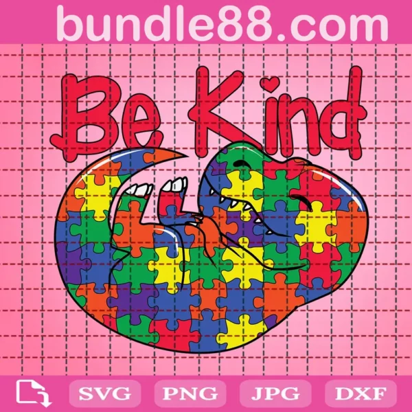 Bekind Puzzle Dinosaur Svg