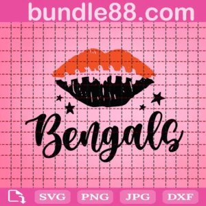 Bengals Lip Svg, Lips Football Svg