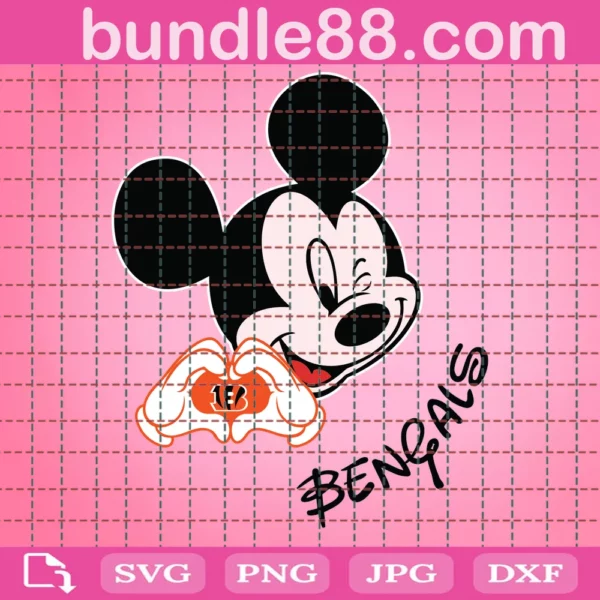 Bengals Mickey Mouse Football Svg