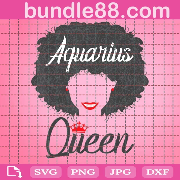 Black Girl Birthday Aquarius Queen Svg