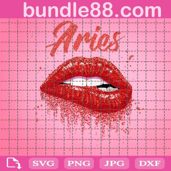 Black Girl Birthday Aries Lips Zodiac Svg