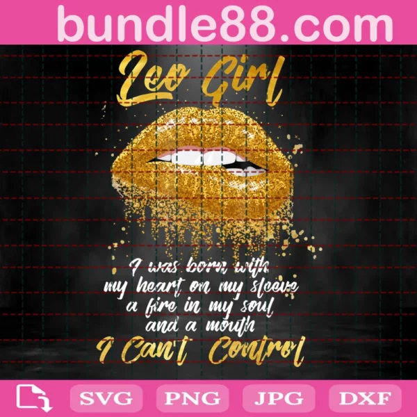 Black Girl Birthday Leo Girl Lips Svg