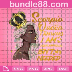Black Girl Birthday Scorpio Queen Svg