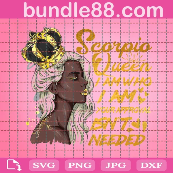 Black Girl Birthday Scorpio Queen Svg