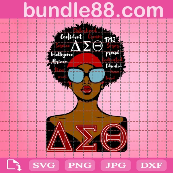 Black Girl Delta Sigma Theta Sorority Svg