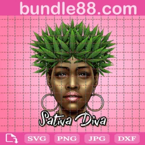 Black Girl Weed Sativa Diva Svg