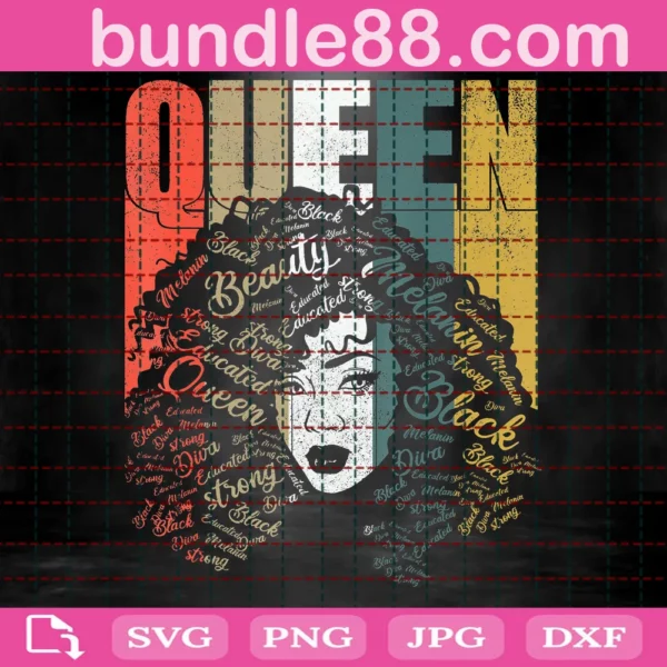 Black Queen Beauty Confident Educated Strong Melanin Svg