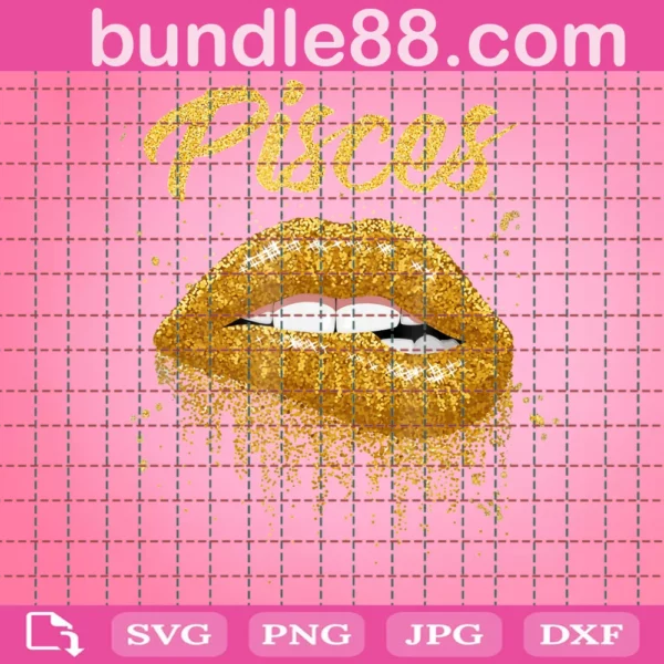 Black Queen Birthday Pisces Lips Svg