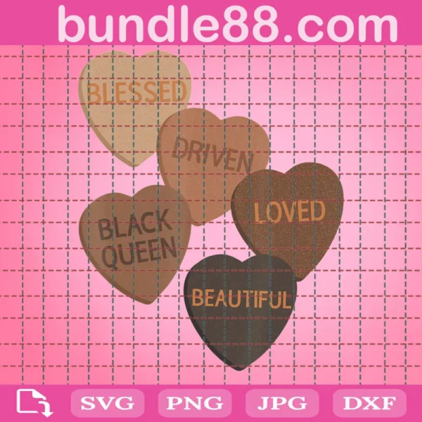 Black Queen Brown Heart Svg