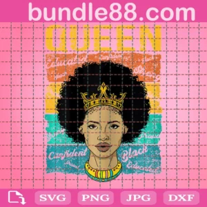 Black Queen Educated Retro Vintage Svg