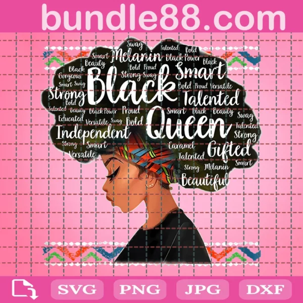 Black Queen Melanin Smart Talented Svg