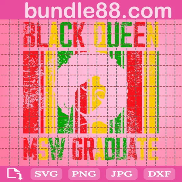 Black Queen Msw Graduate Svg