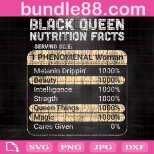 Black Queen Nutrition Facts Black Girl Svg